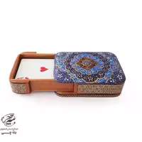 جعبه پاسور چوبی خاتم کاری طرح تذهیب با درب کشویی