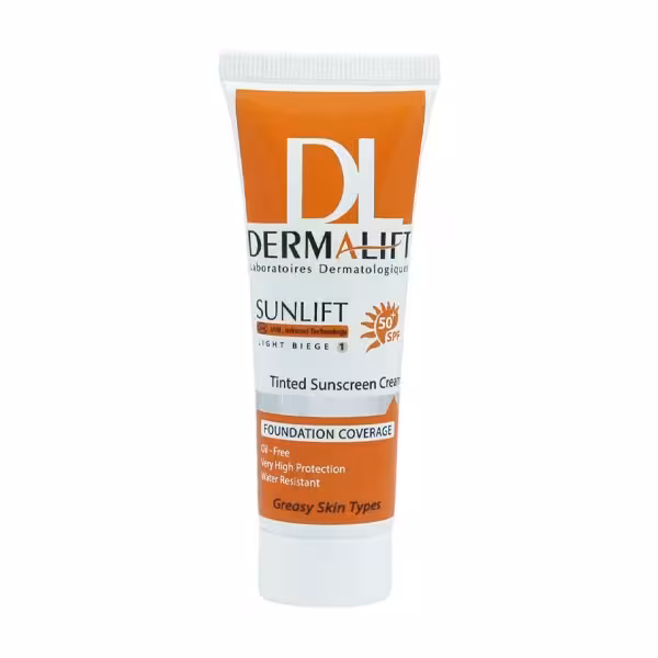کرم ضد آفتاب رنگی درمالیفت مدل Sunlift SPF50 بژ روشن حجم 40 میلی لیتر