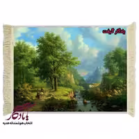 تابلو فرش ماشینی طرح منظره ملاقات در جنگل کد m108