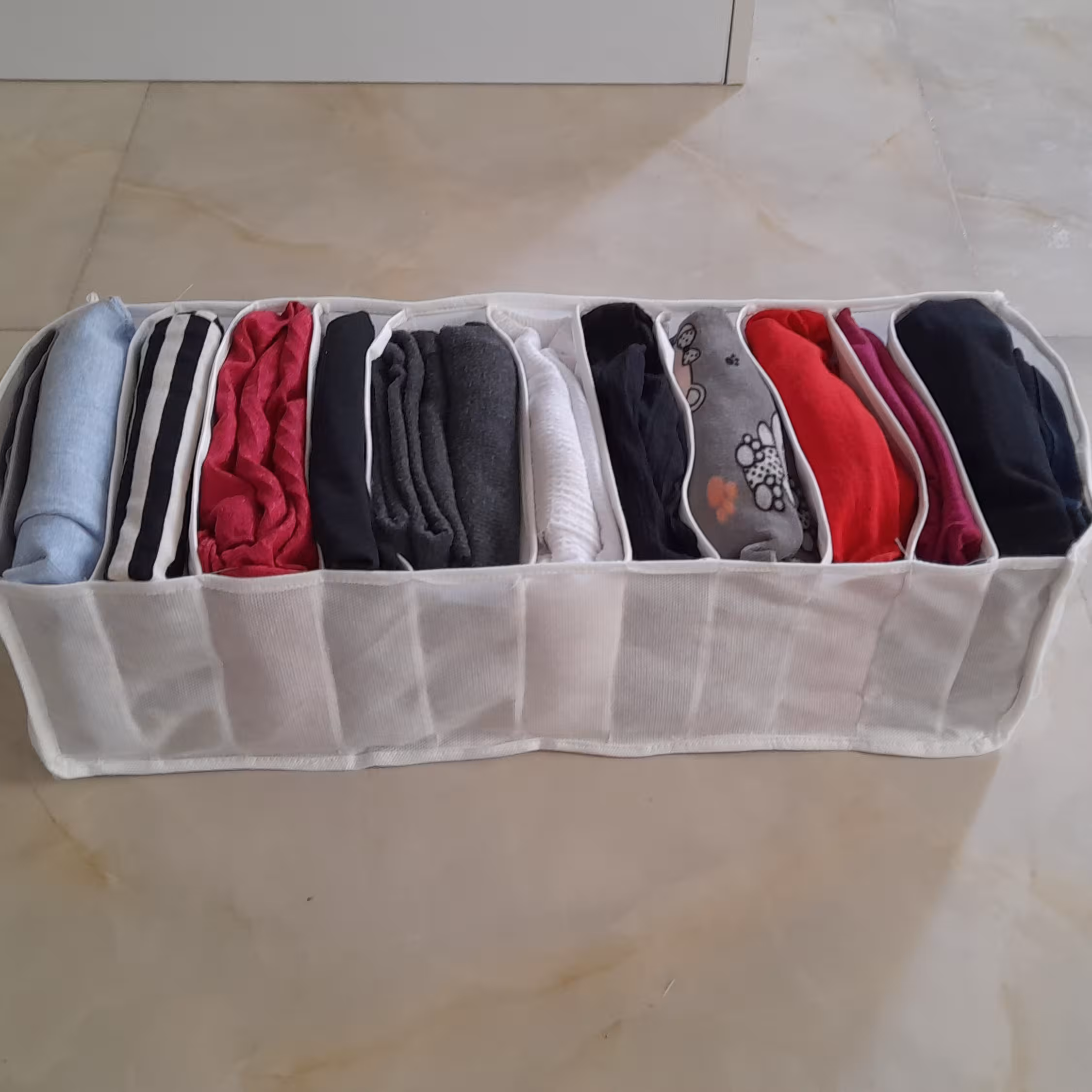  نظم دهنده کشو  11 خانه، طول45، عرض 20، ارتفاع12، مناسب شومیز شلوار خانگی تیشرت تاپ شلوارک لباس کودک