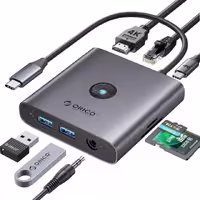هاب تایپ سی8 پورت اوریکو FAX3-8PM-GY-EP