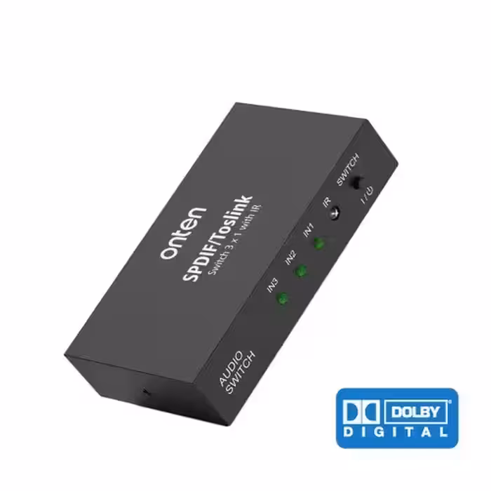 سوییچ اپتیکال 3 پورت اتوماتیک Optical audio switcher out 192K OTN-37507