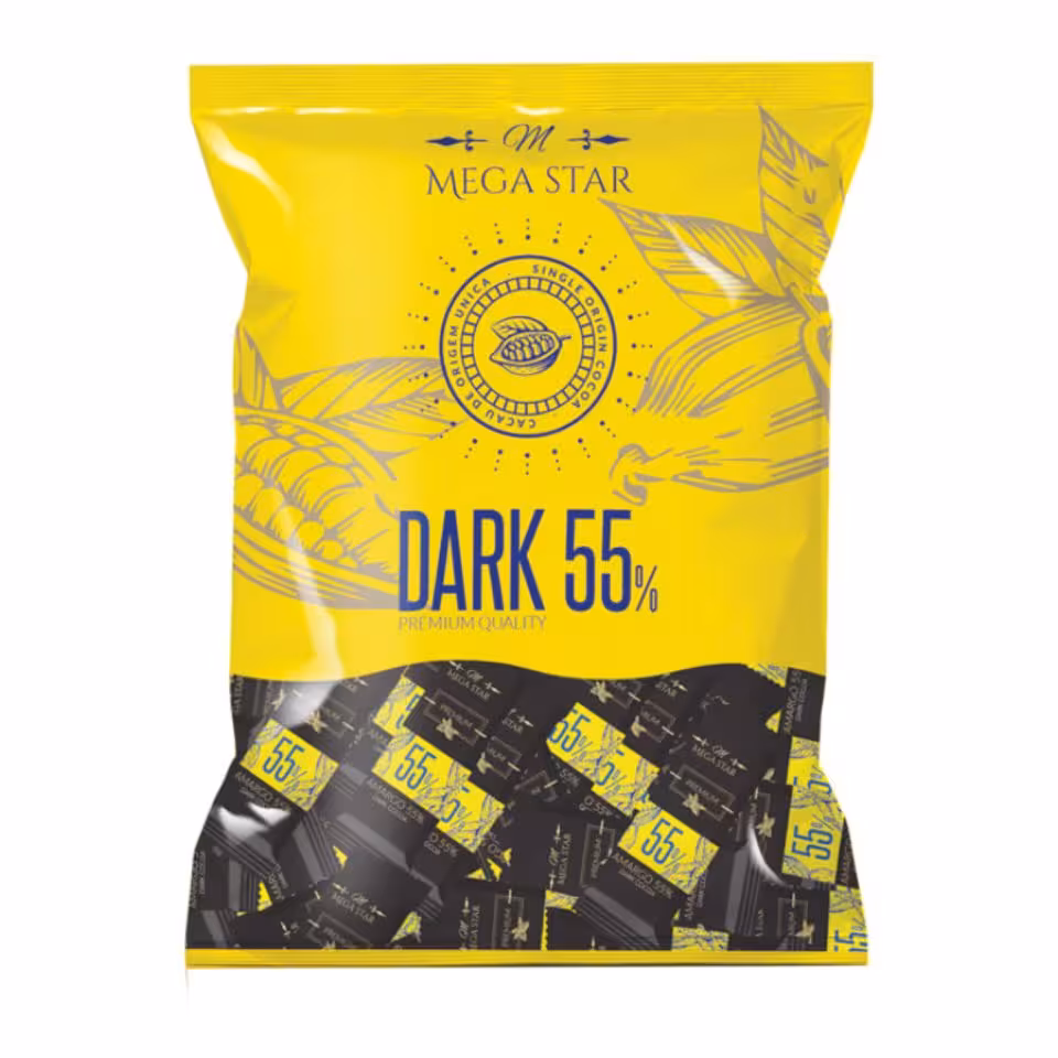 شکلات پذیرایی مگا استار تلخ 55 درصد یک کیلویی mega star