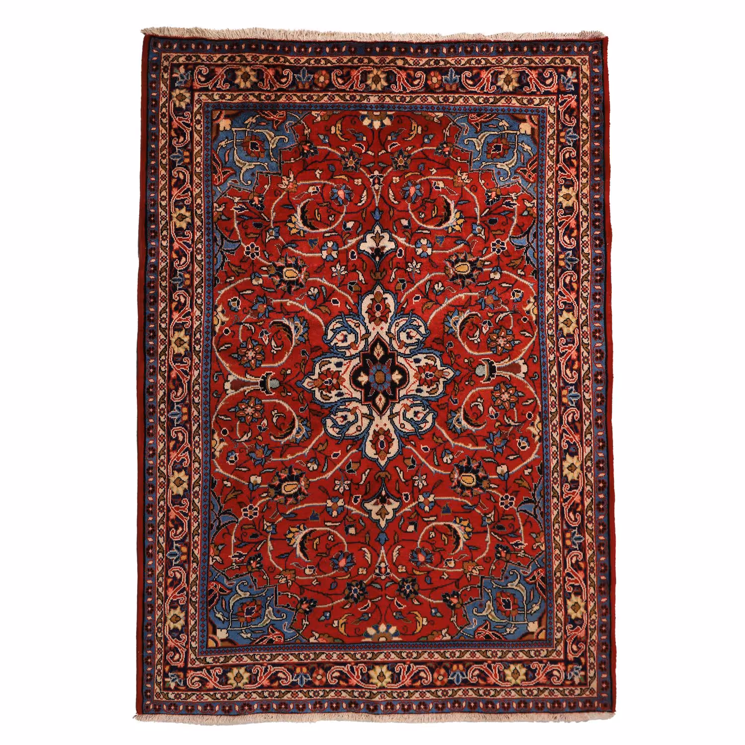 فرش قدیمی دستبافت سه و نیم متری طرح ترنج کد 4020308