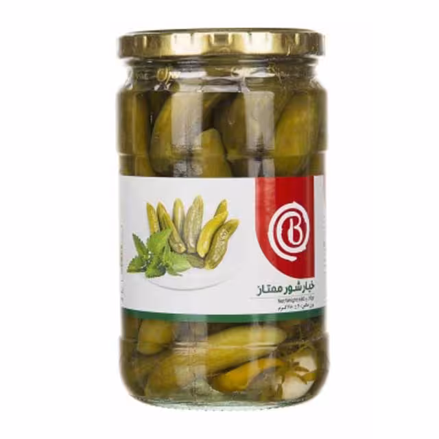 خیار شور ممتاز بیژن شیشه 680 گرمی