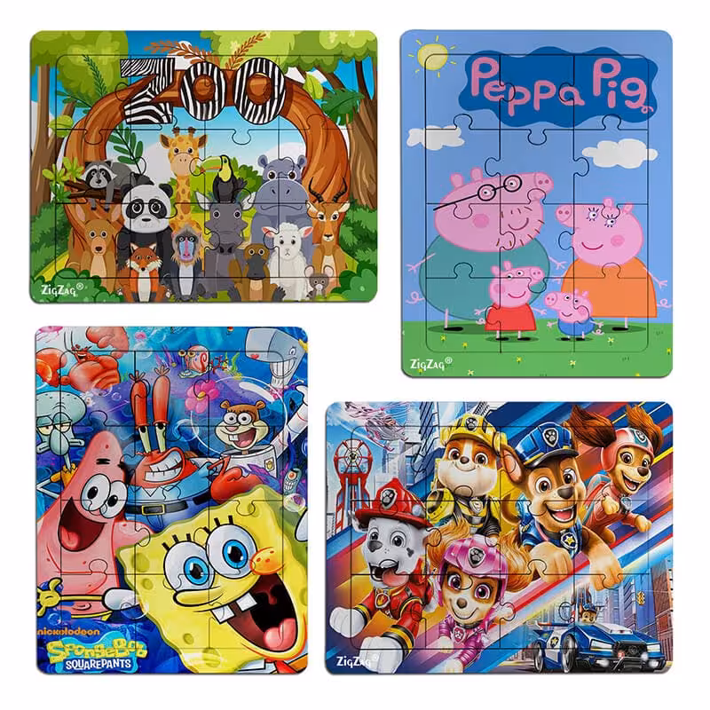 خرید و قیمت پازل چوبی 12 تکه مجموعه 4 عددی کد 1009