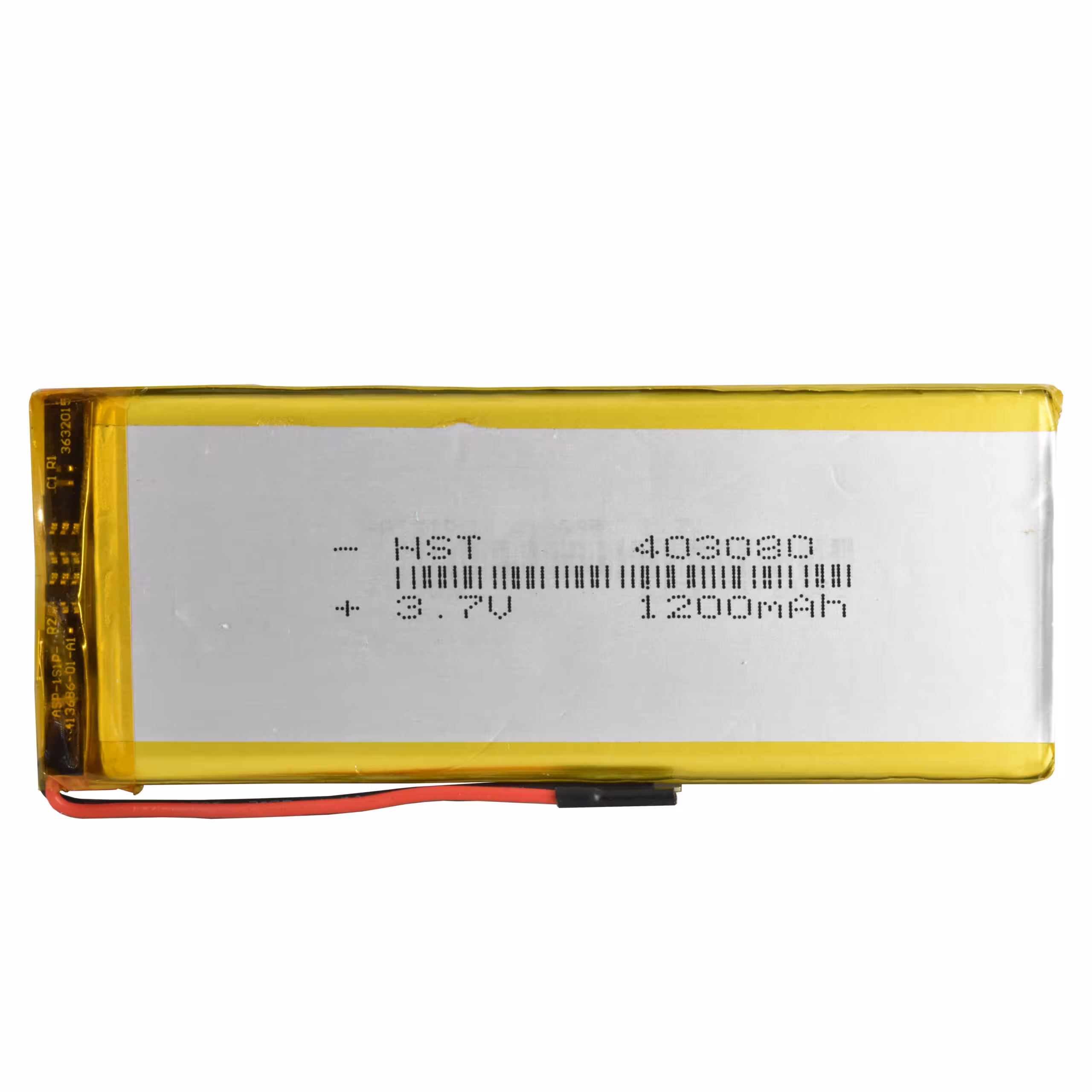 باتری لیتیوم پلیمر 37v ظرفیت 1200mA ابعاد 403080