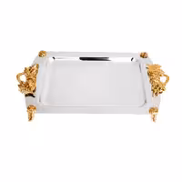 سینی گل رز مستطیل بزرگ طلایی  کی اس تی (KST) کد 118