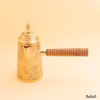 قهوه جوش برنجی طلایی دسته دار