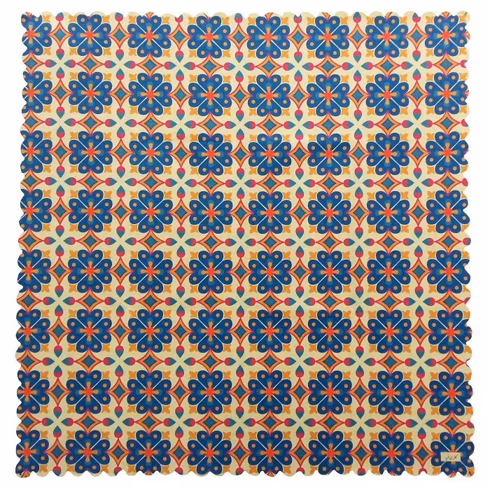 رومیزی مربع مخمل کوبیده طرح کاشی MAKHMOR5