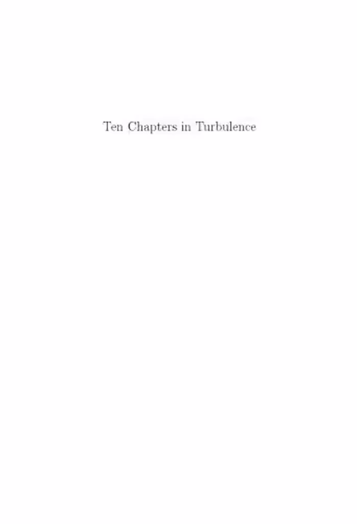 خرید و دانلود نسخه کامل کتاب Ten chapters in turbulence
