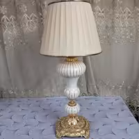 آباژور رومیزی برنجی ستون سرامیگی 