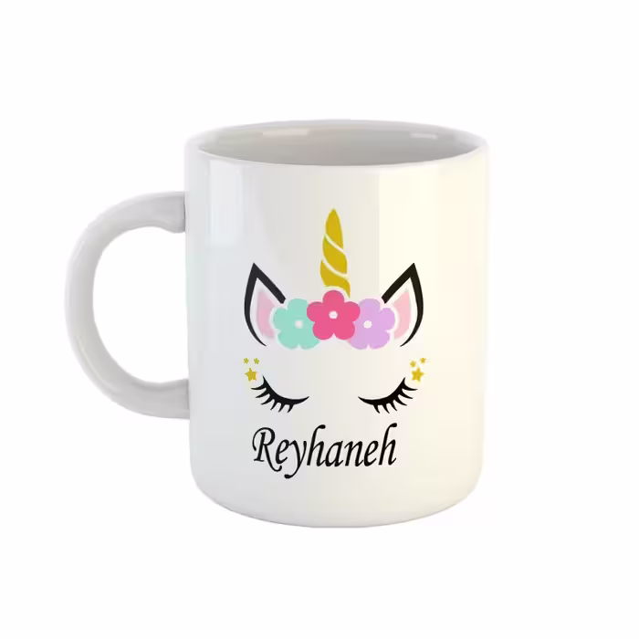 خرید ماگ-لیوان  اسم ریحانه  unicorn کد 123