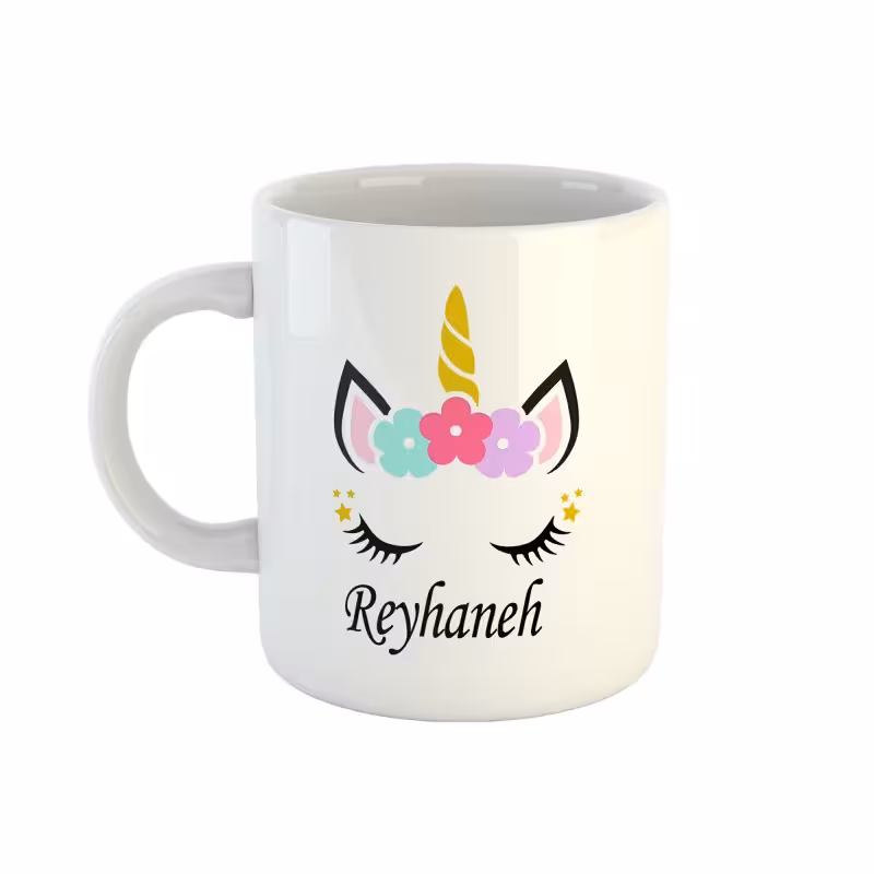 خرید ماگ-لیوان  اسم ریحانه  unicorn کد 123