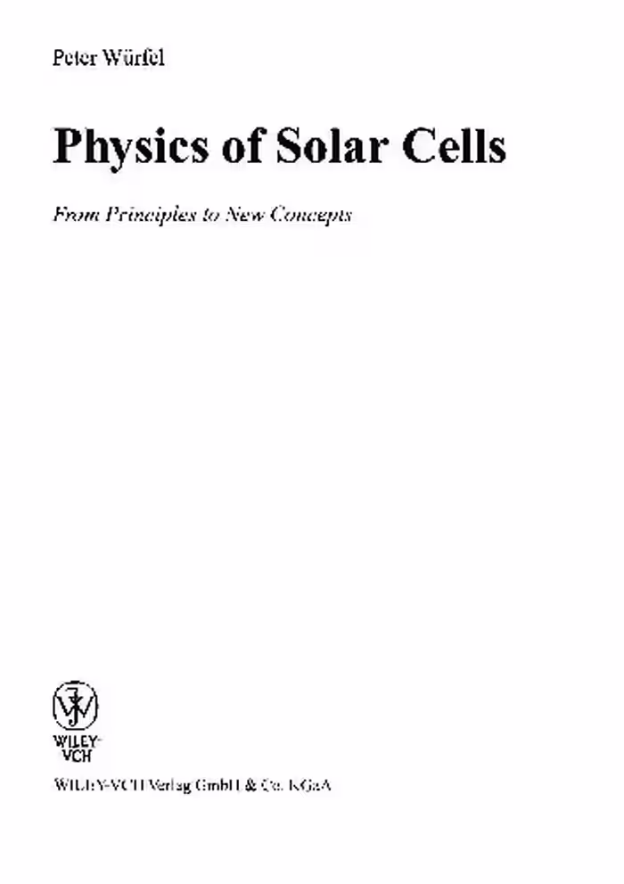 خرید و دانلود نسخه کامل کتاب Physics of Solar Cells - From Principles to New Concepts