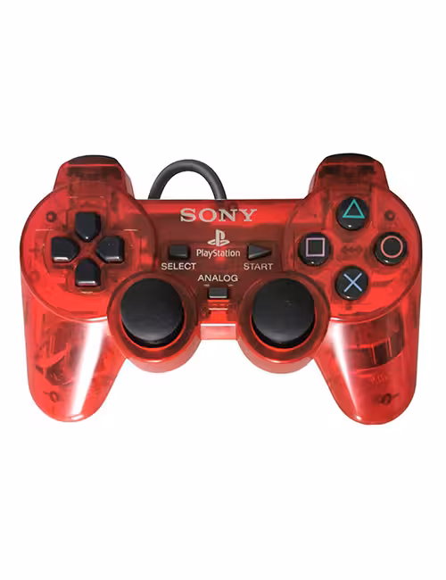 دسته PS2 قرمز شفاف