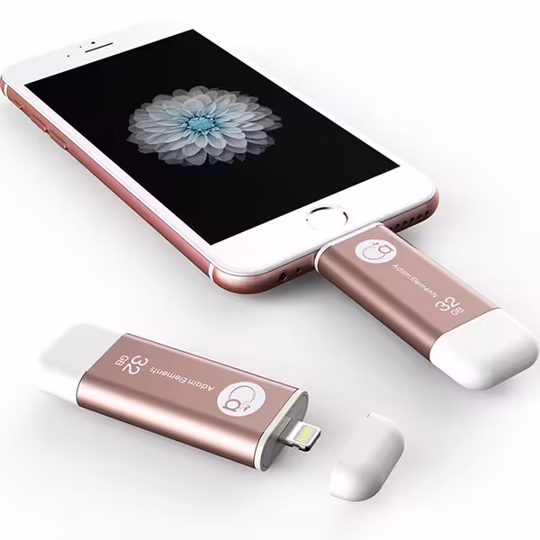 آدام المنتس فلش مموری لایتنینگ مدل iKlips با ظرفیت 32 گیگابایت رزگلد - Hiapple.ir