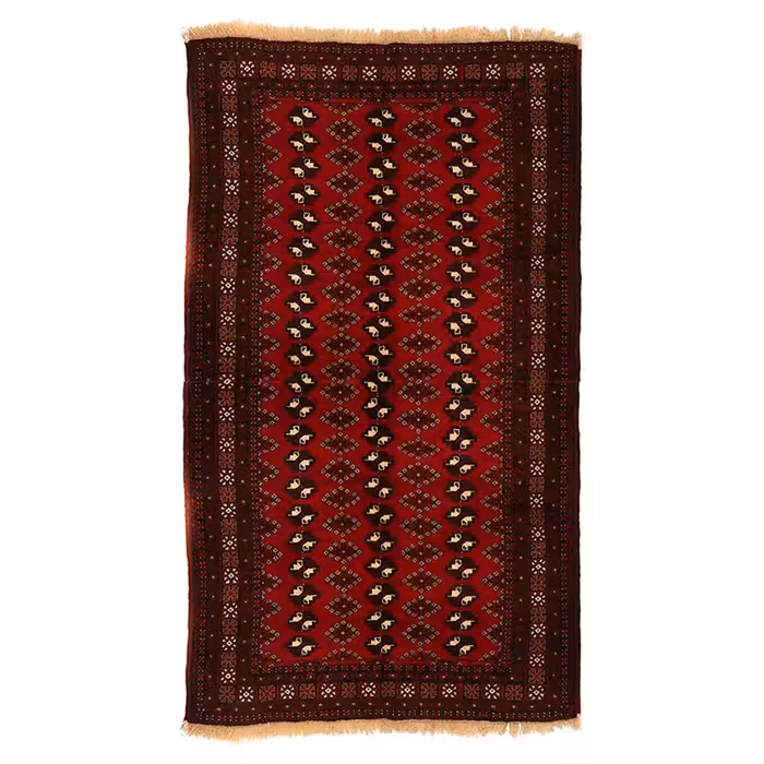 فرش دستبافت ترکمن قدیمی سه و نیم متری