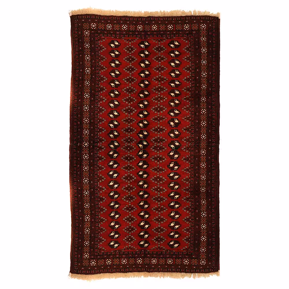 فرش دستبافت ترکمن قدیمی سه و نیم متری