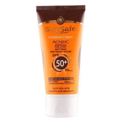 ضد آفتاب رنگی بژ طبیعی فاقد چربی سان سیف