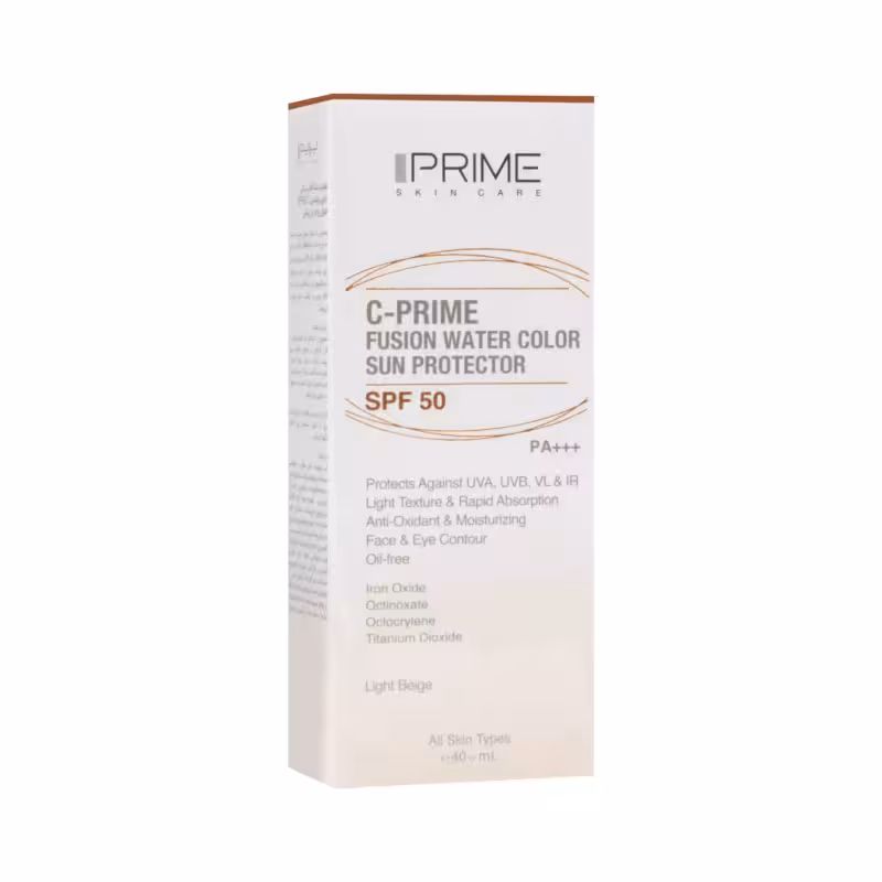 فلوئید ضد آفتاب spf50 بژ روشن فیوژن واتر پرایم