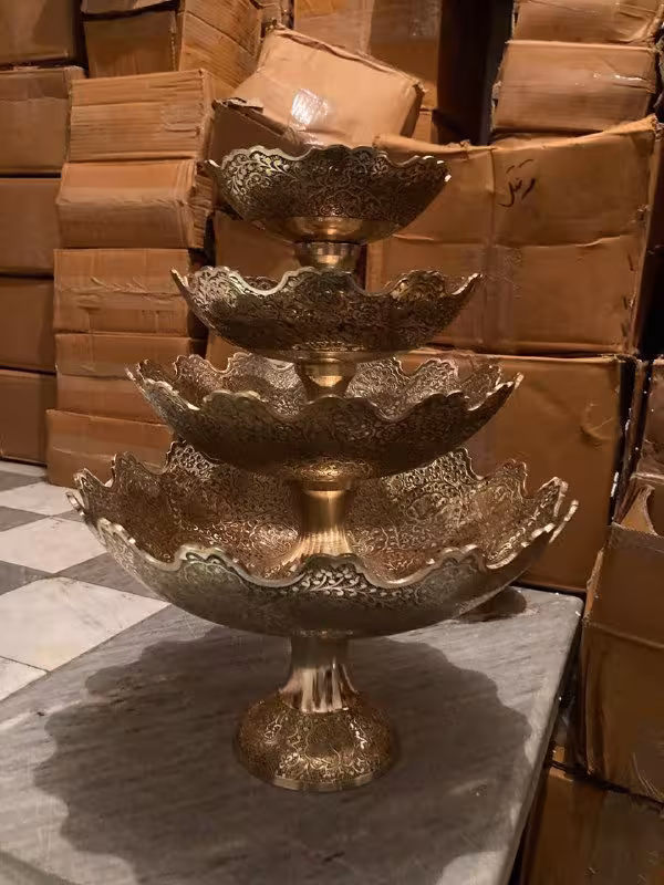 ست پذیرایی برنجی هندی قلعه چهار تایی