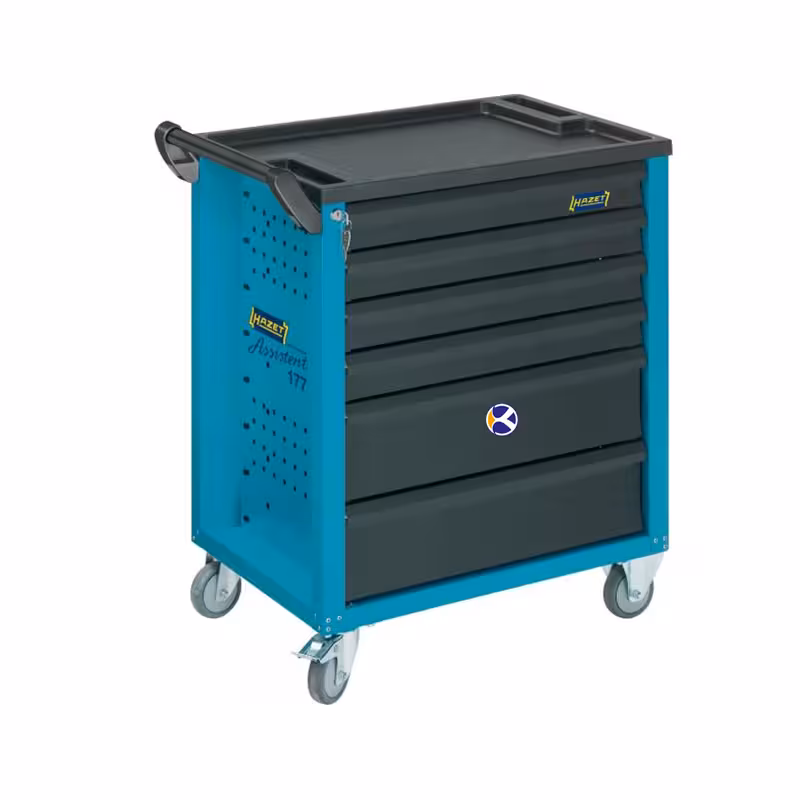 جعبه ابزار چرخ دار 6 کشو با قفل مرکزی مدل 177-6 هازت