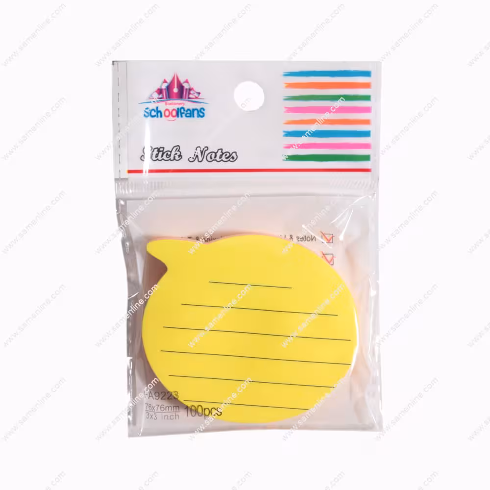 کاغذ یادداشت چسب دار ( استیک نوت ) اسکول فنس کد FA9223 مدل بیضی