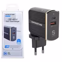 آداپتور شارژر 2 پورت PD QC3.0 36W KingStar KW194 PQ