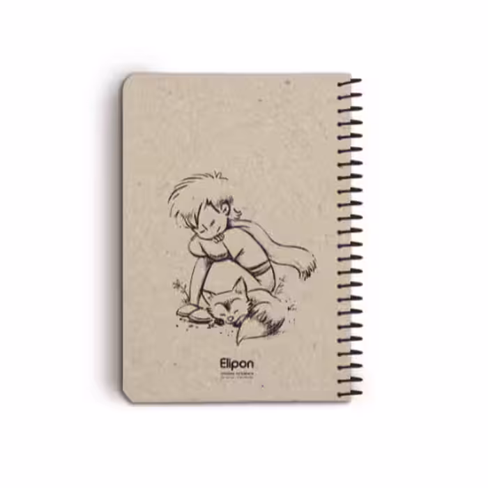 دفتر یادداشت بی خط 100برگ سیمی کرجی فانتزی الیپون طرح 2