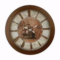 ساعت دیواری تلفیق چرم و چوبی مدل آنتیک کد702