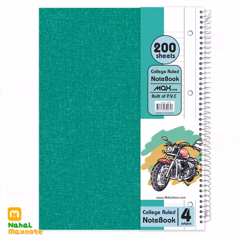 دفتر200 برگ سیمی کلاسوری جلد سخت رحلی کد 9275.طرح 4