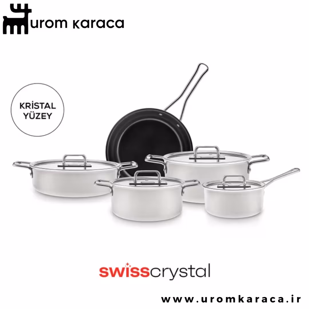 سرویس قابلمه 9 پارچه کاراجا Swiss Crystal Mastermaid کرم