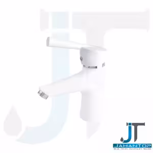 شیر روشویی اهرمی سفید کروم آریانا (مدل رویال)