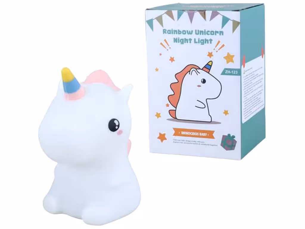 چراغ خواب سیلیکونی، شارژی و لمسی مدل یونیکورن
