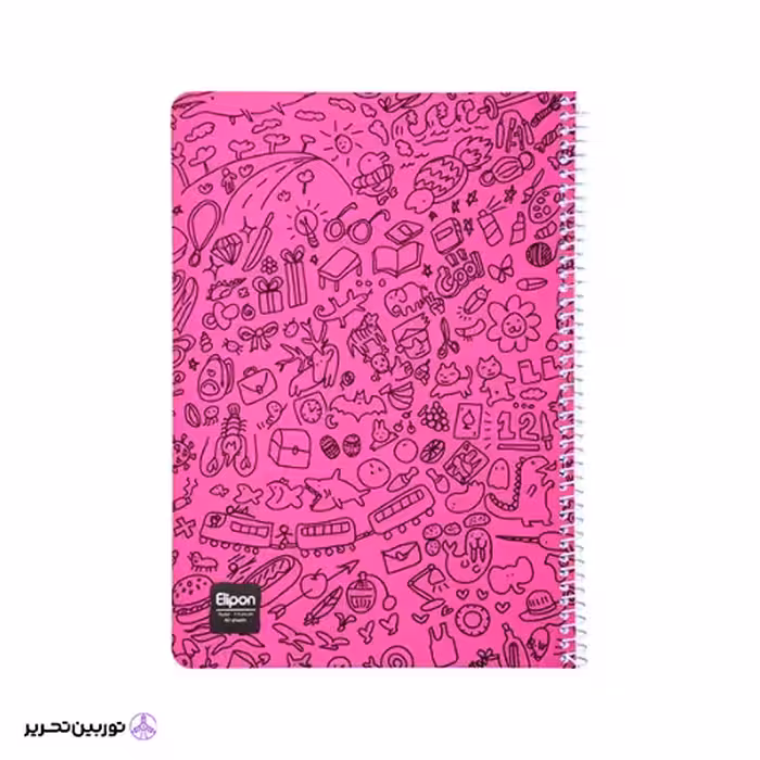 دفتر 60 برگ تک خط وزیری سیمی جلد نرم فانتزی الیپون کد 04
