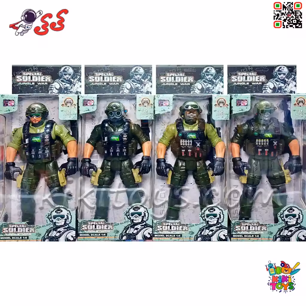 اکشن فیگور مفصلی سرباز نیروی ضربت و جنگی با تفنگ مدل 89103 DESERT TASK FORCE