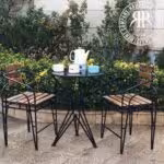 عالیجناب  میز صبحانه خوری 2 نفره چوب و فلز  9979