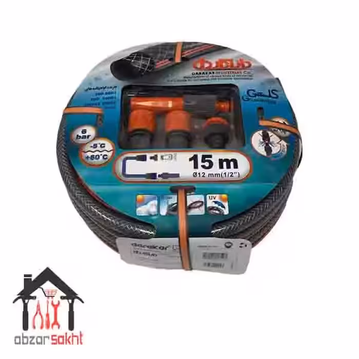 شیلنگ آب داراکار پکیج گلشن سایز 1/2 اینچ 15 متری
