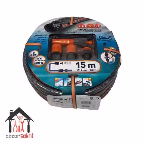 شیلنگ آب داراکار پکیج گلشن سایز 1/2 اینچ 15 متری