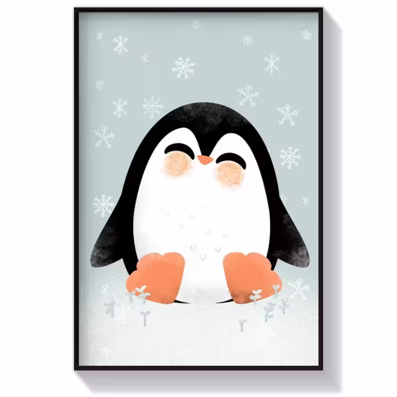 تابلو کودکانه فانتزی طرح پنگوئن بامزه