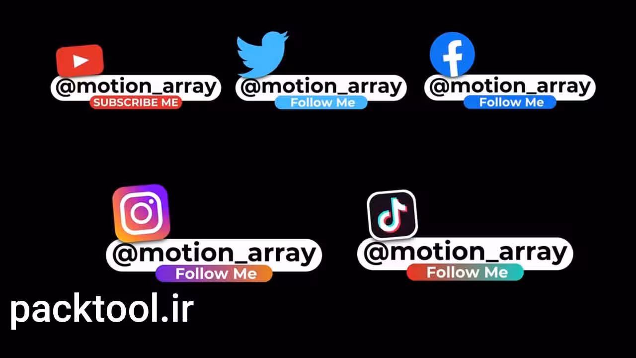 پروژه داوینچی ریزالو زیرنویس شبکه اجتماعی Social Media Lower Thirds - پک تول