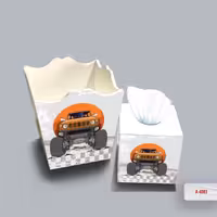 ست سطل و جا دستمال چوبی کودک طرح مانستر تراک کد A4083