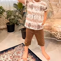 تیشرت شلوارک اسپورت بچگانه شیک و زیبا مناسب حدود سنی 2 تا 10 سال جنس سوپر پنبه یکرو چاپ باکیفیت 