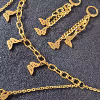 نیم ست پروانه دو لاین استیل ضد حساسیت روکش طلا رنگ ثابت کد (462)