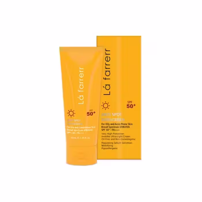 کرم ضدآفتاب پوست مختلط تا چرب(بدون رنگ)لافارر spf50