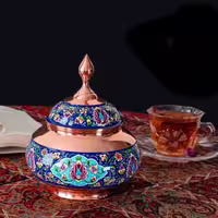 قندان بزرگ مس و پرداز
