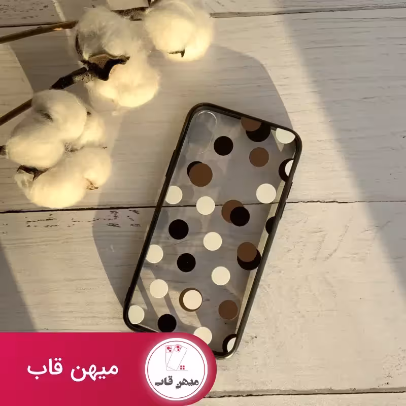 قاب موبایل آیفون خال خالی بی رنگ توپی ژله ای - کد (99368)