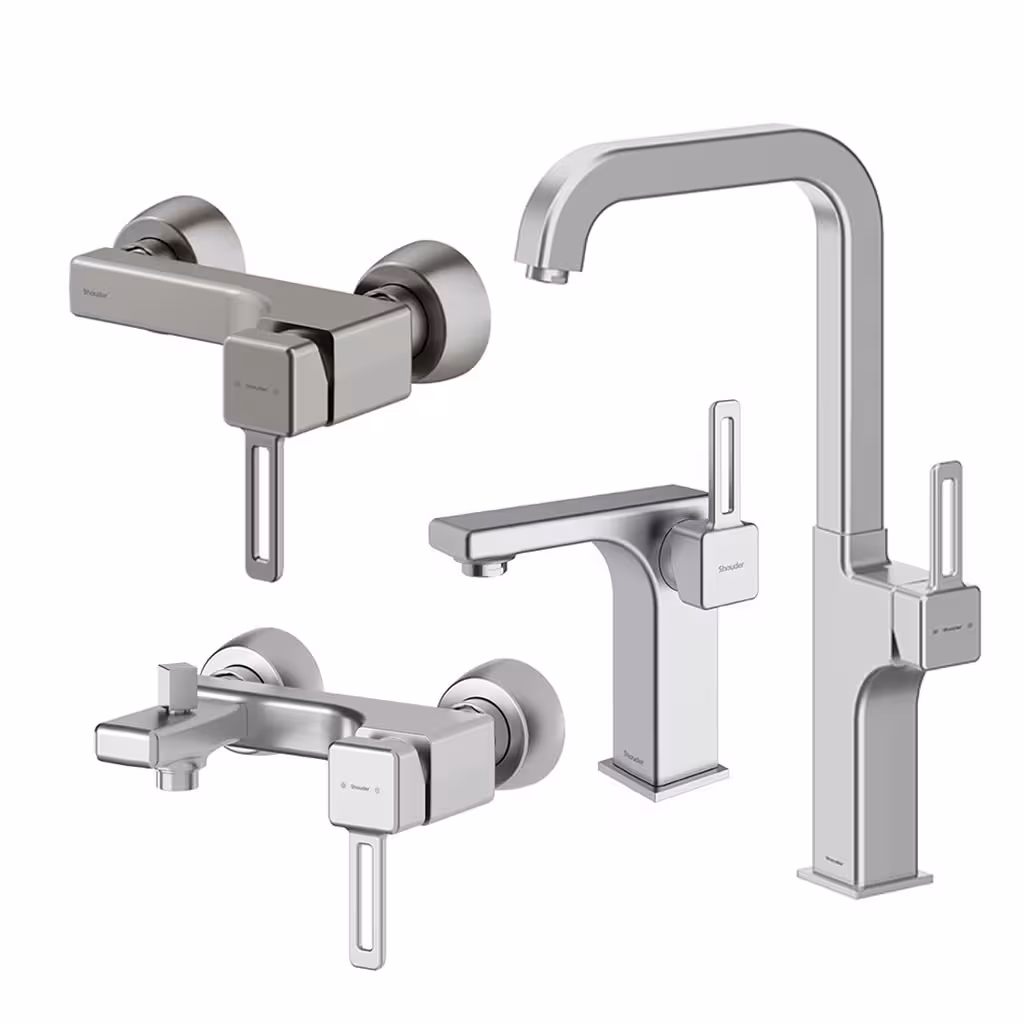 ست شیرالات شودر مدل میشل کروم مات