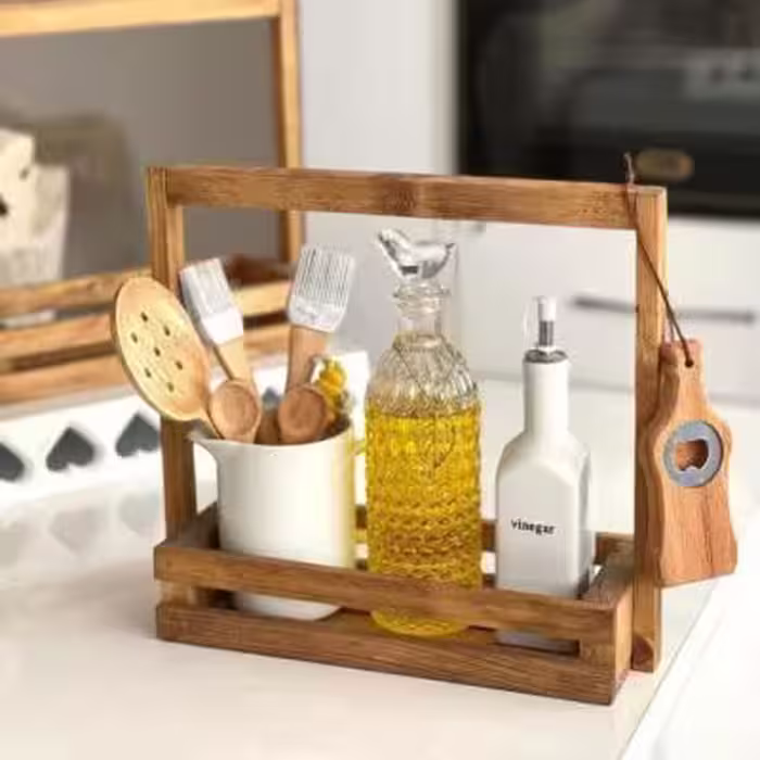 استند چوبی مستطیل 1 طبقه دسته دار